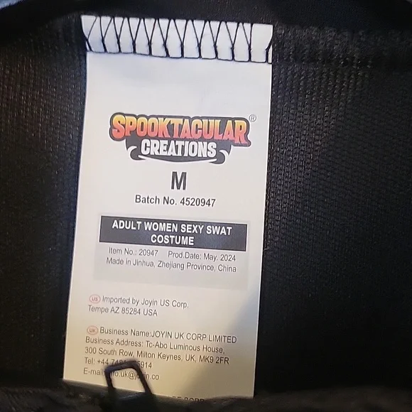 Black SWAT Costume Bodysuit - Picture 8 of 9